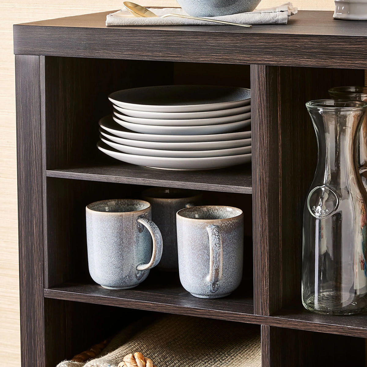 Better Homes & Gardens 9 Cube and 3 Better Homes & Gardens Quad Inserts Bundle-Tobacco Oak