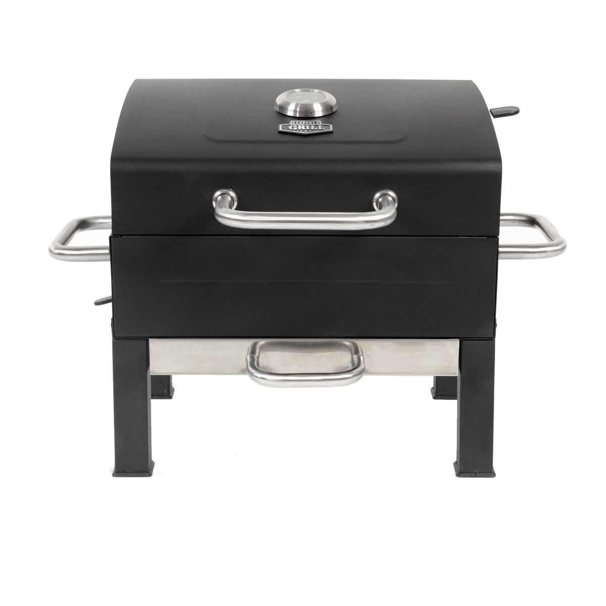 Expert Grill Premium Portable Charcoal Grill, Black and Stainless Steel