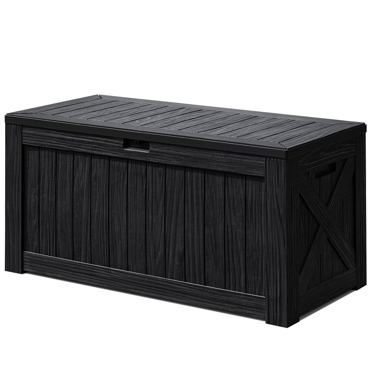 Devoko 120 Gallon Outdoor Patio Box Deck Plastic Resin Storage Box Backyard, Dark Grey
