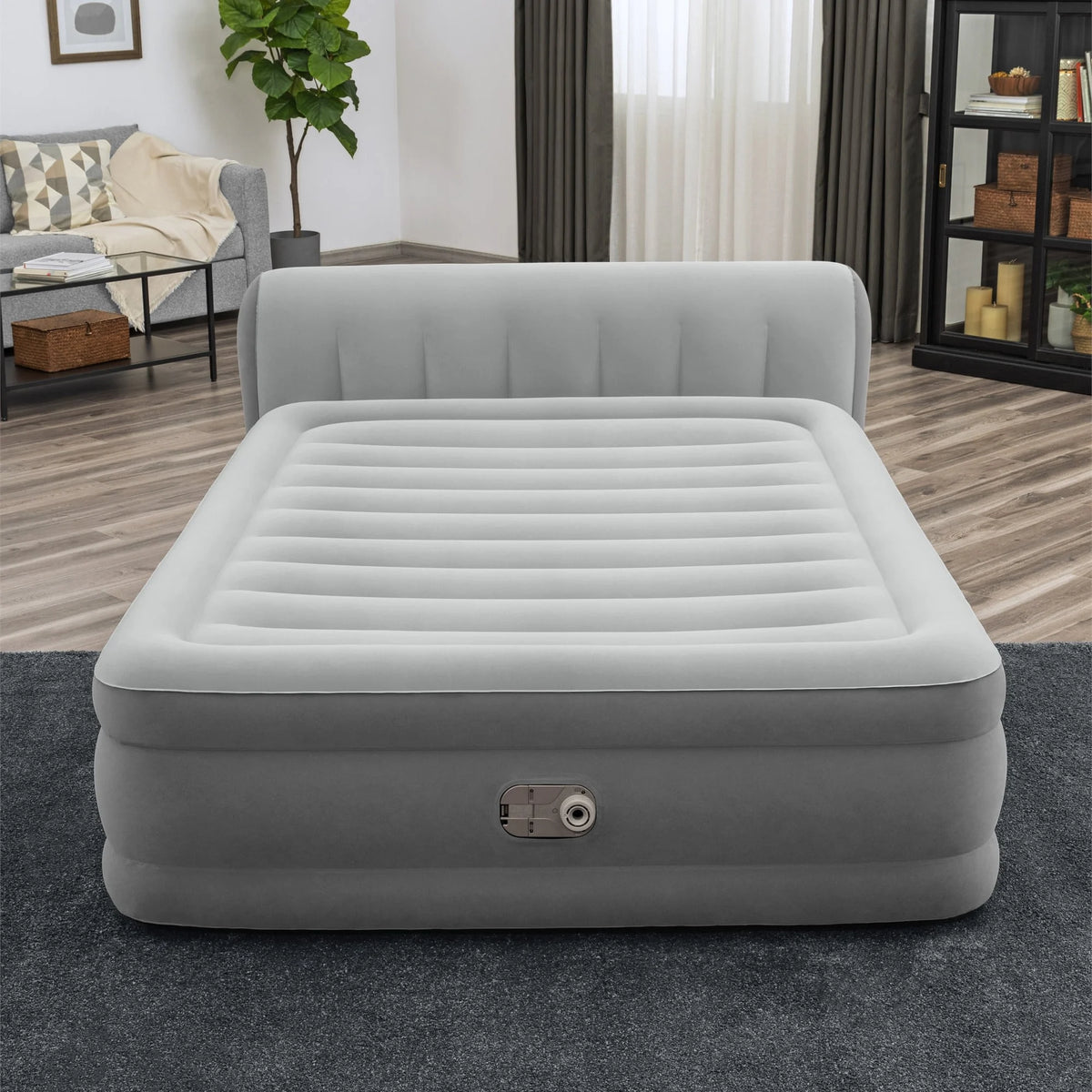 Headboard 18" Queen Air Mattress with Built-in Pump