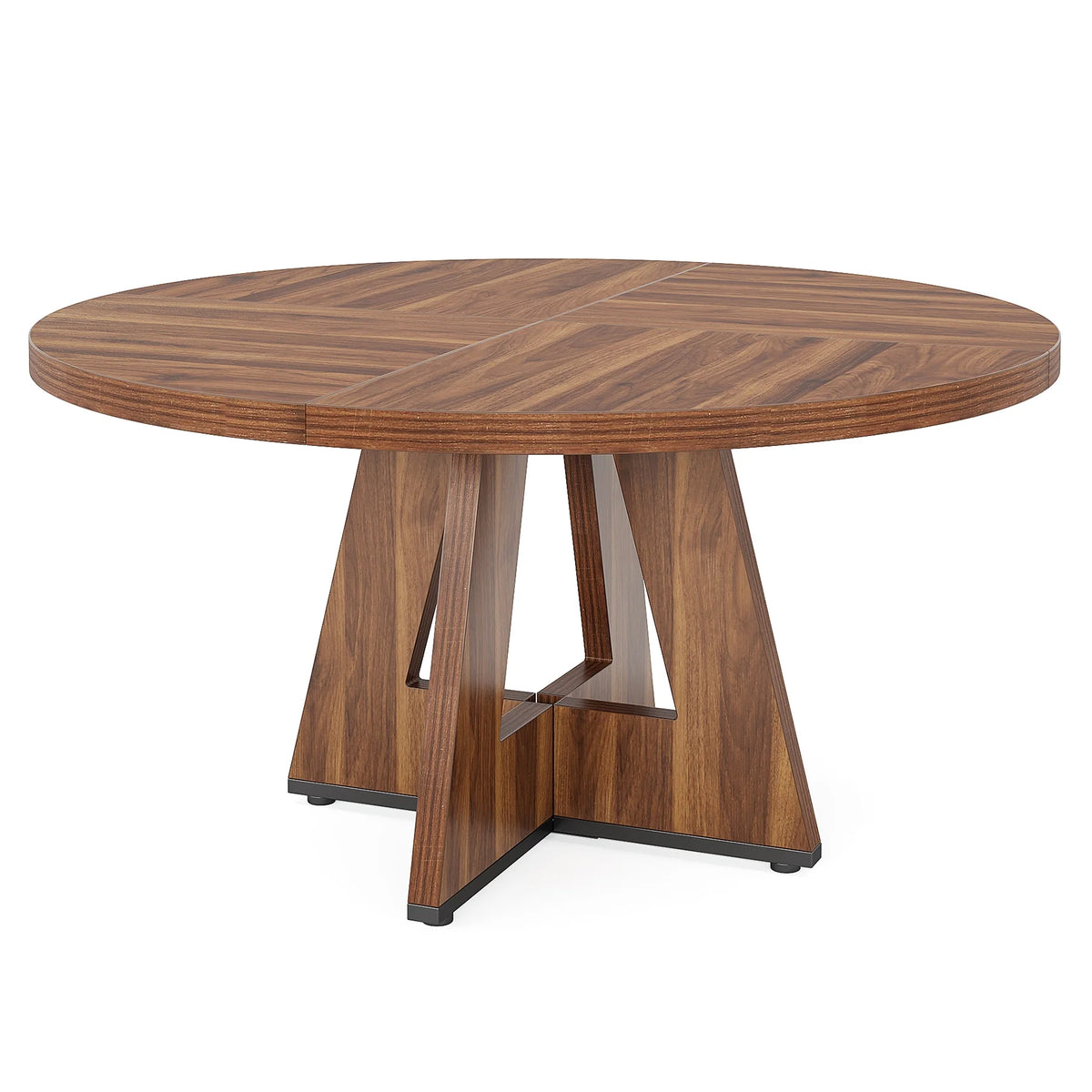 MAYEERTY Round Dining Table for 4, 47" Wood Kitchen Table Farmhouse Dinner Table