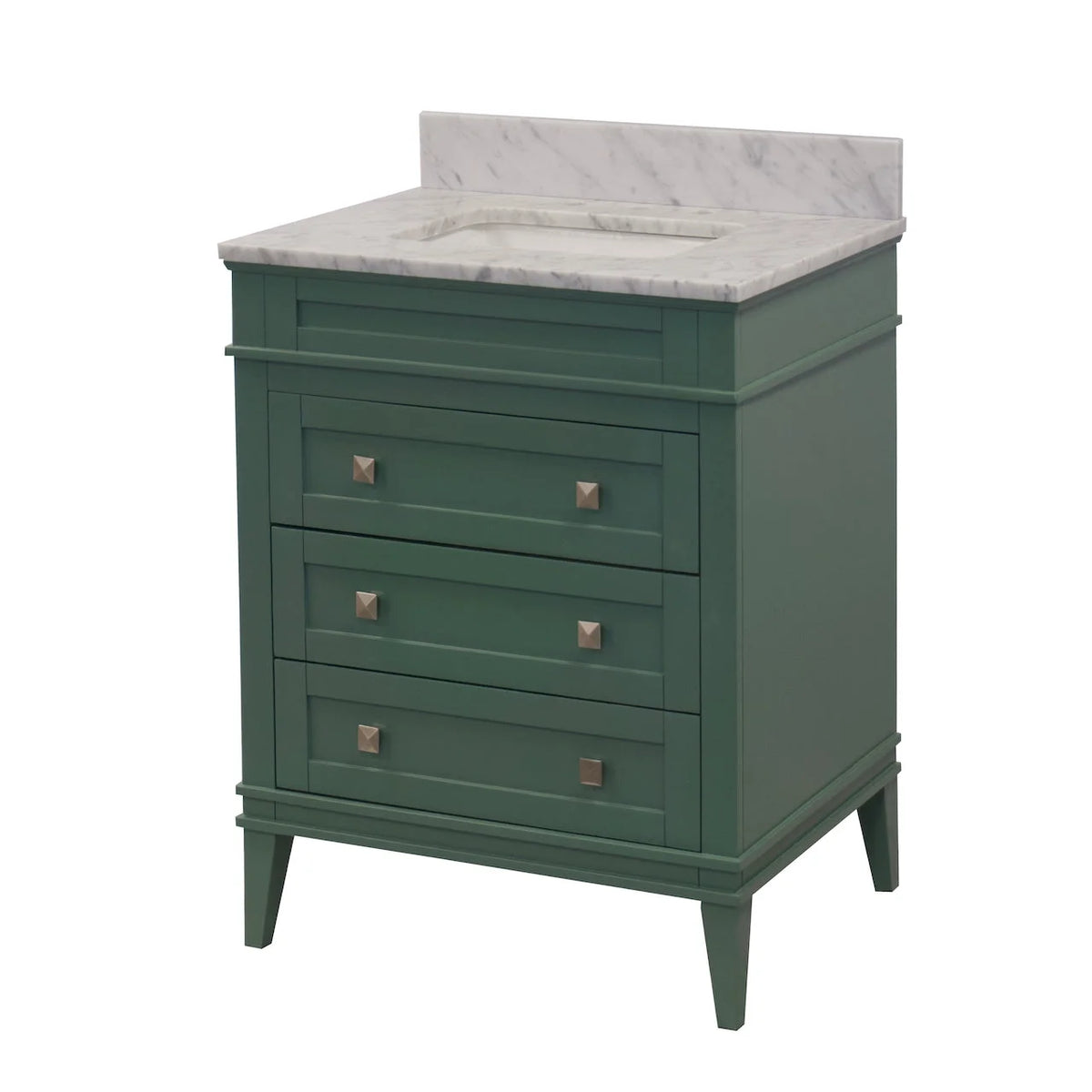 Eleanor 30" Bathroom Vanity with White Cabinet and Carrara Marble Top