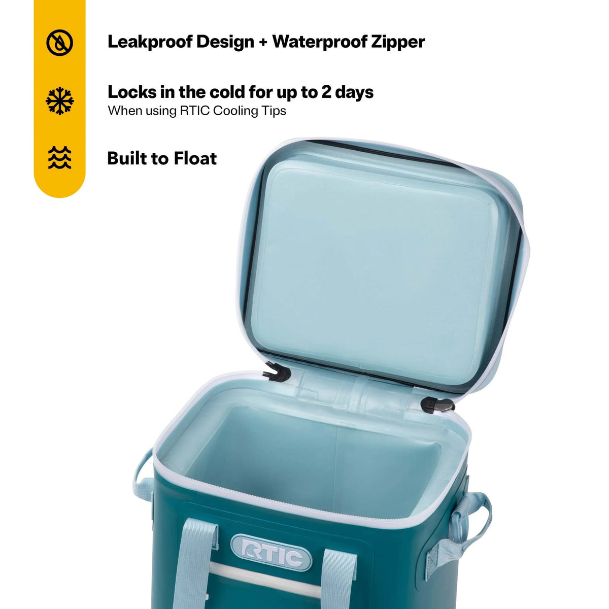RTIC 12 Can Ultra-Tough Soft Cooler, 10 Qt, Leakproof, Waterproof Zipper,  Black