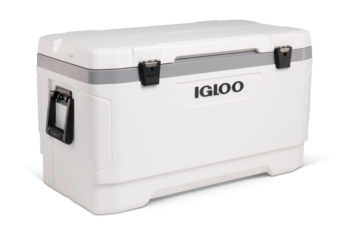 Igloo 100 QT Latitude Marine Ultra Hard-Sided Cooler, White and Moonscape Gray
