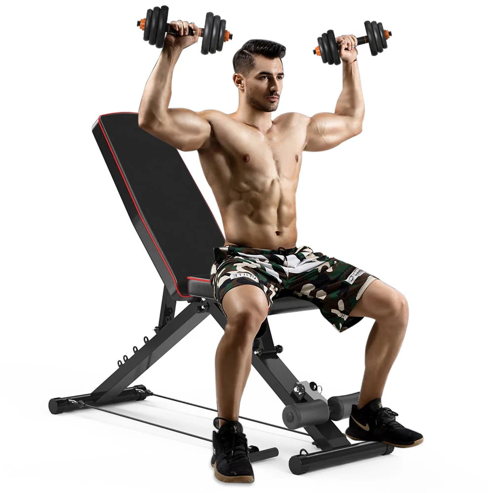 Weight Bench Flat Weight Bench,Soft Leather Adjustable Weight Bench