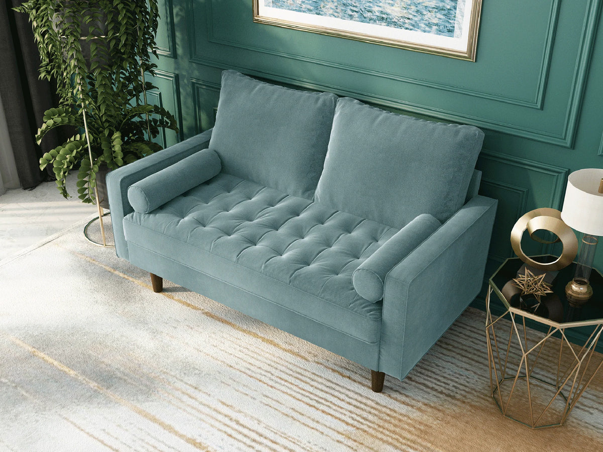 Koby Home Sectional Loveseat Couch Sofa Mid-Century 58" Sofas Couches for Living Room Stale Mint