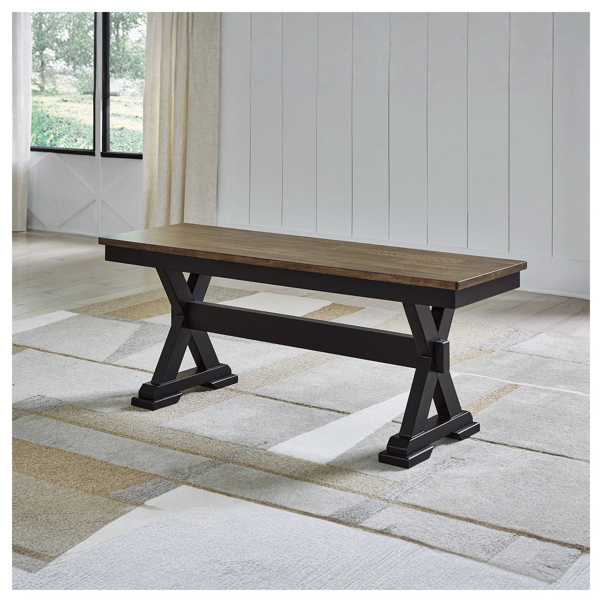 Signature Design by Ashley Wildenauer 50" Dining Bench, Brown & Black
