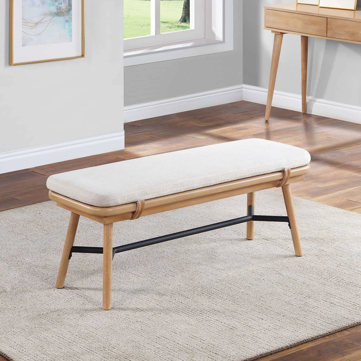 Better Homes & Gardens Springwood  Dining Bench, Light Honey