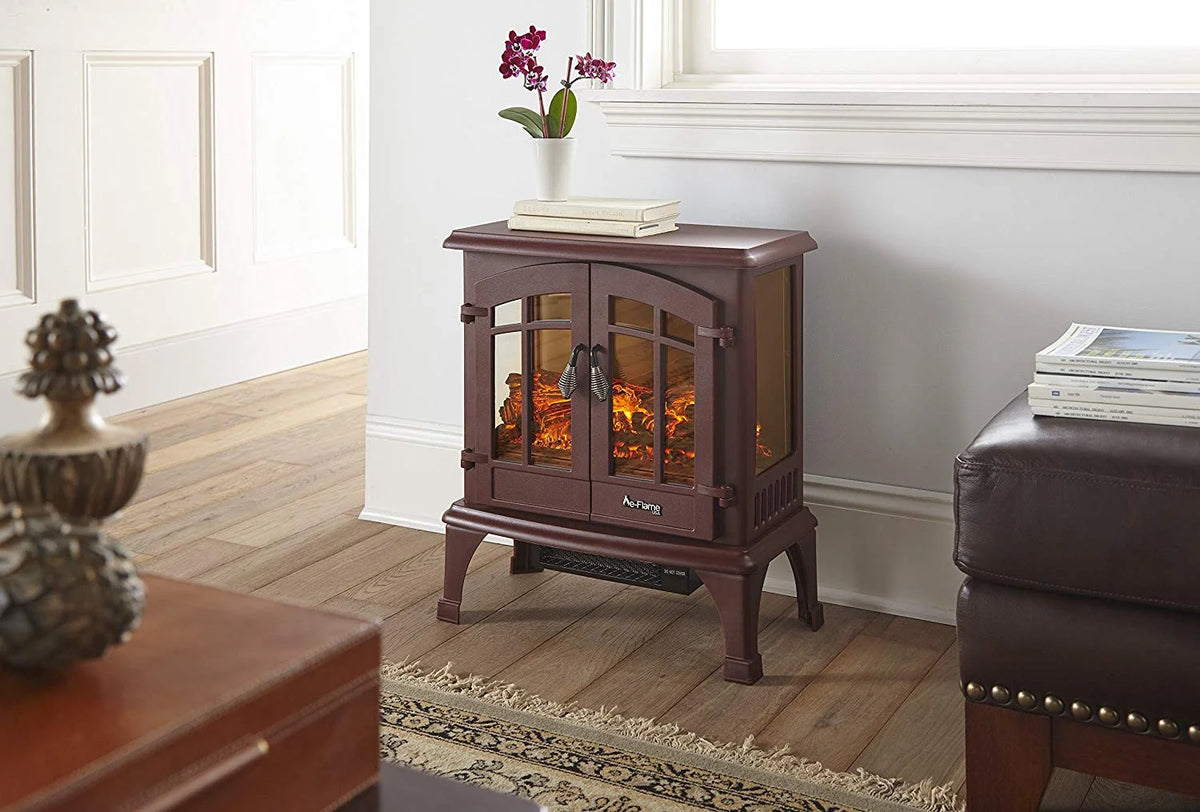 e-Flame USA Jasper Free Standing Electric Fireplace Stove - Red