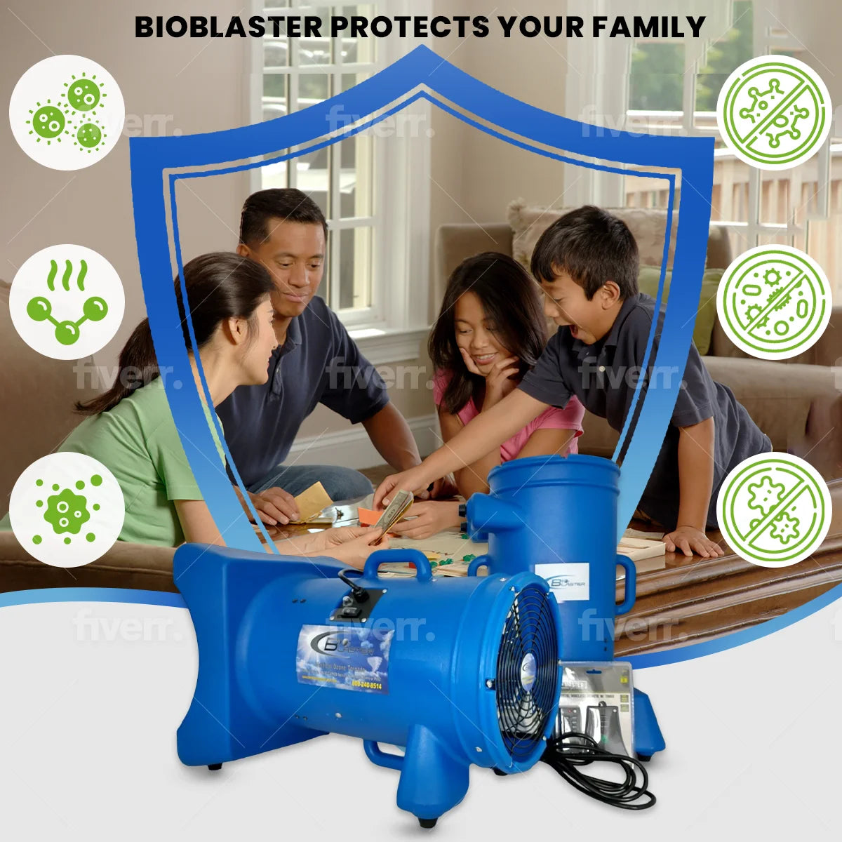 BioBlaster Vertical Horizontal 30k (30,000mg/h) Ozone Machine