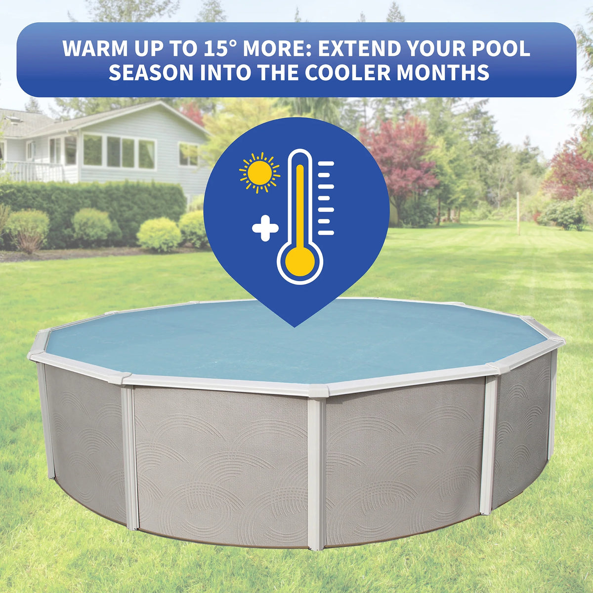 Blue Wave 12-mil Solar Blanket for Round Above-Ground Pools - Clear