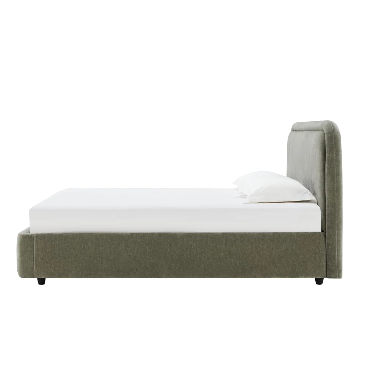Modern Upholstered Platform Bed with Lift-Up Storage, Headboard, Wood Slats, Noise-Free