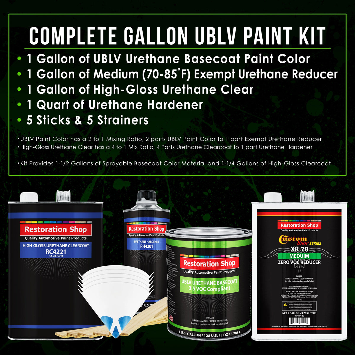 Cobalt Blue Firemist Gallon Kit Low VOC URETHANE BASECOAT Car Auto Paint Kit