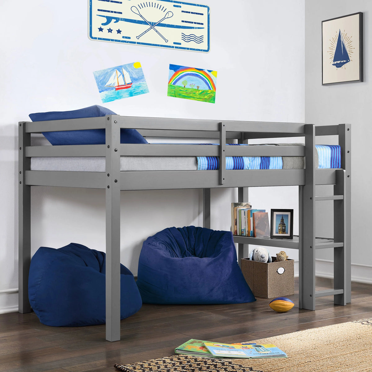 Better Homes & Gardens Twin Loft Bed with Shelf