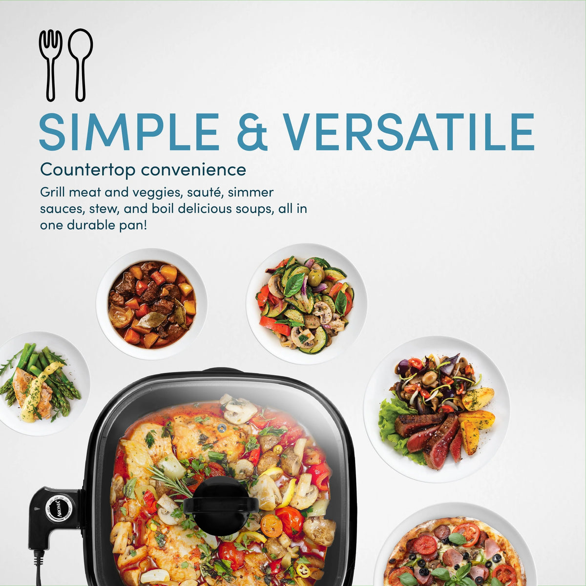 Aroma 4-Qt. 3-in-1 Grillet, Black