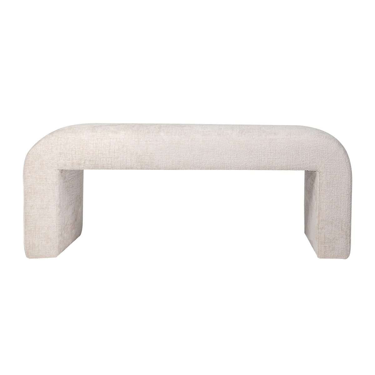 Jofran Sophia Modern Luxury Curved Upholstered Jacquard Bench - Small