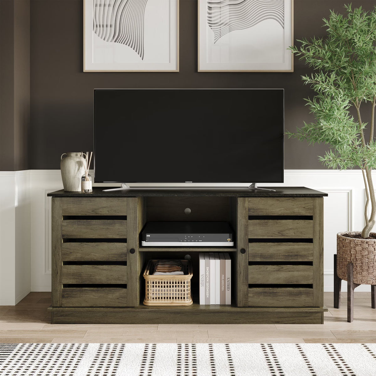 Castle Place Vintage TV Stand Console for TVs up to 50", Blue