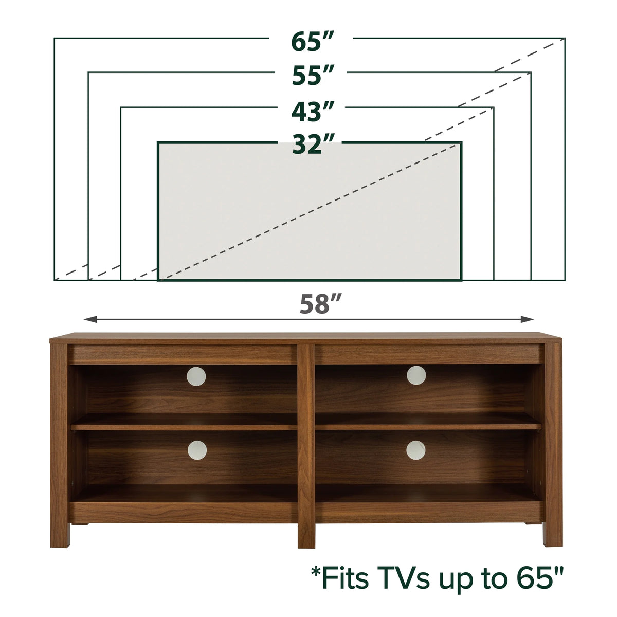 Zinus Camden TV Stand for TVs up to 65", Espresso