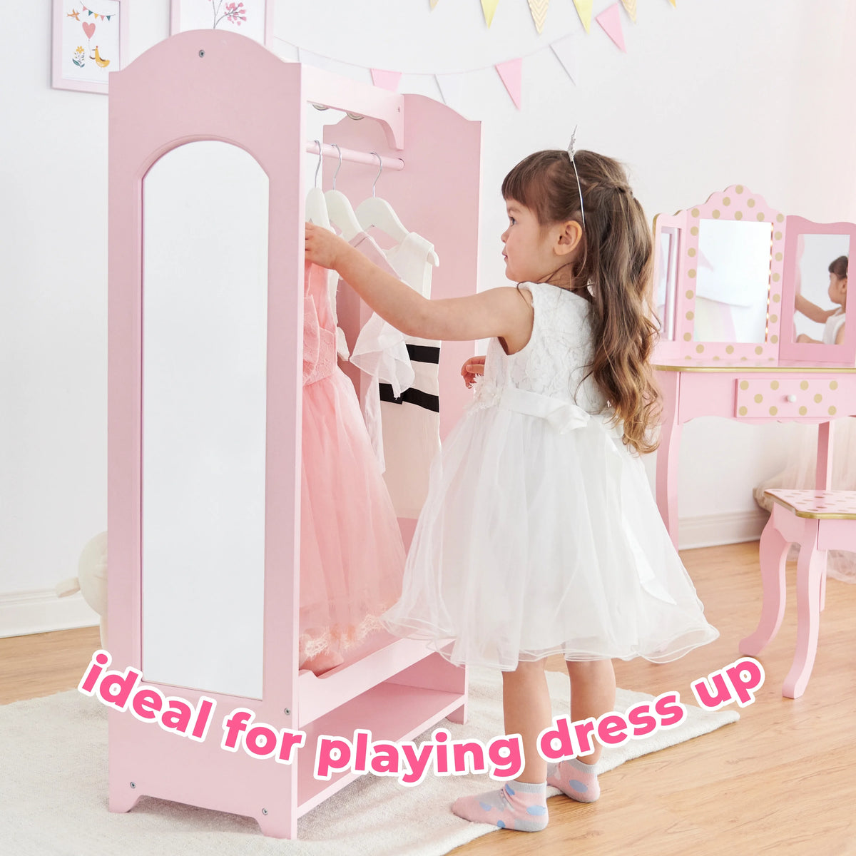 Fantasy Fields Little Princess Bella Wooden Open Armoire, Pink