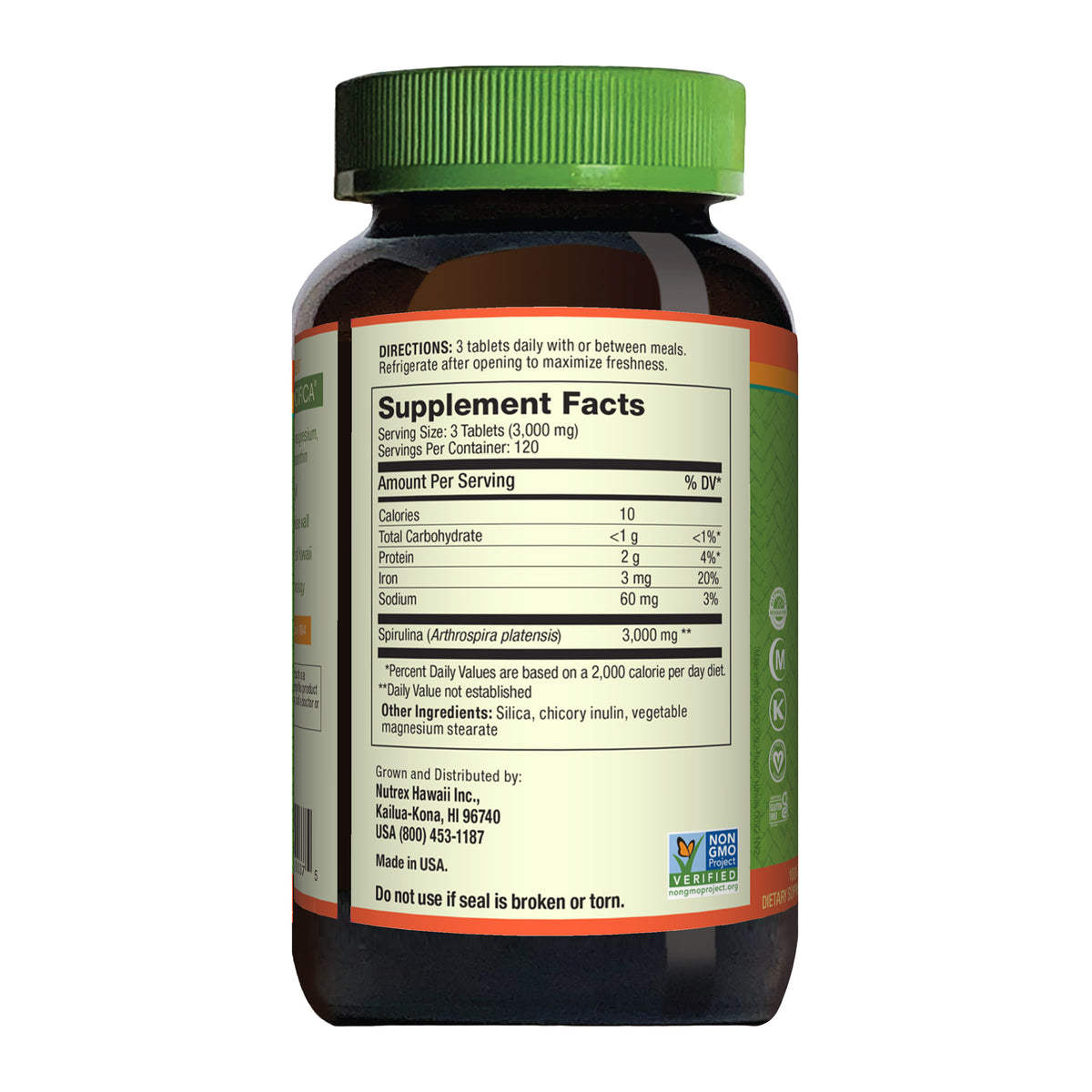 Pure Hawaiian Spirulina 3000 mg, 360 Tablets