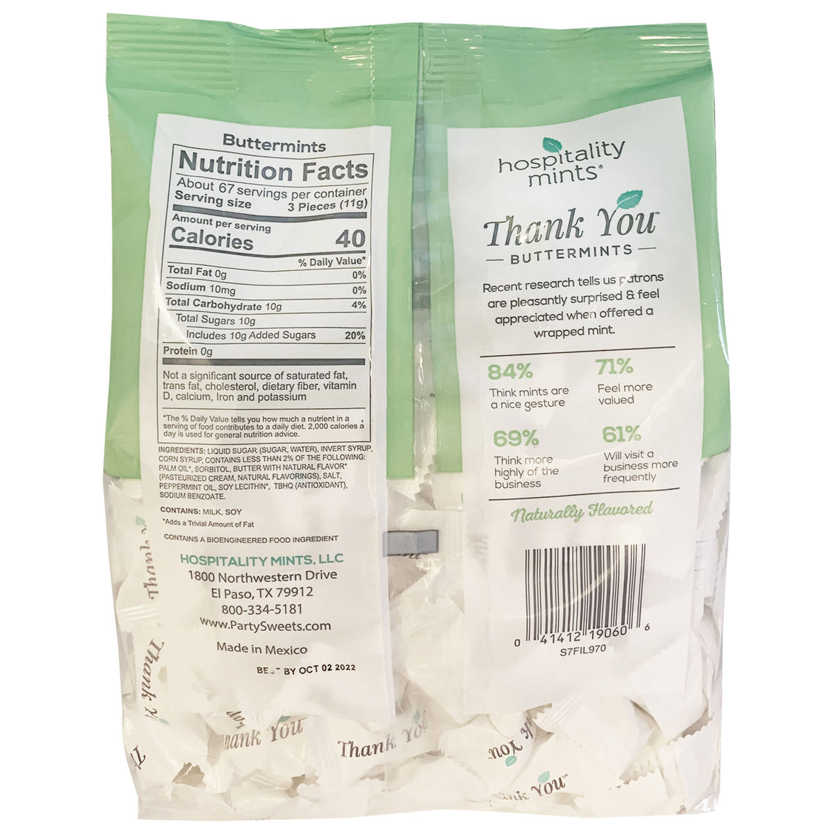 Hospitality Mints Thank You Buttermints, 26 oz