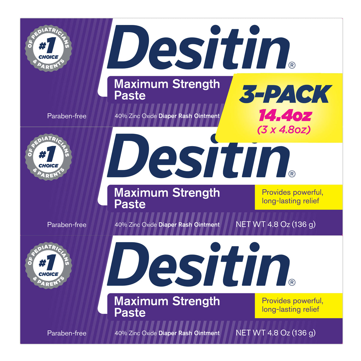 Desitin Maximum Strength Baby Diaper Rash Cream with 40% Zinc Oxide, 14.4 Ounces
