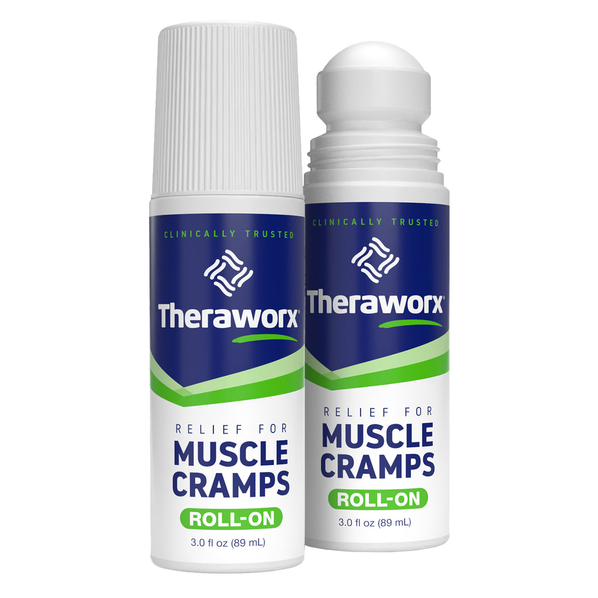 Theraworx Muscle Cramps Roll-On, with Magnesium Sulfate 3oz, 2-pack