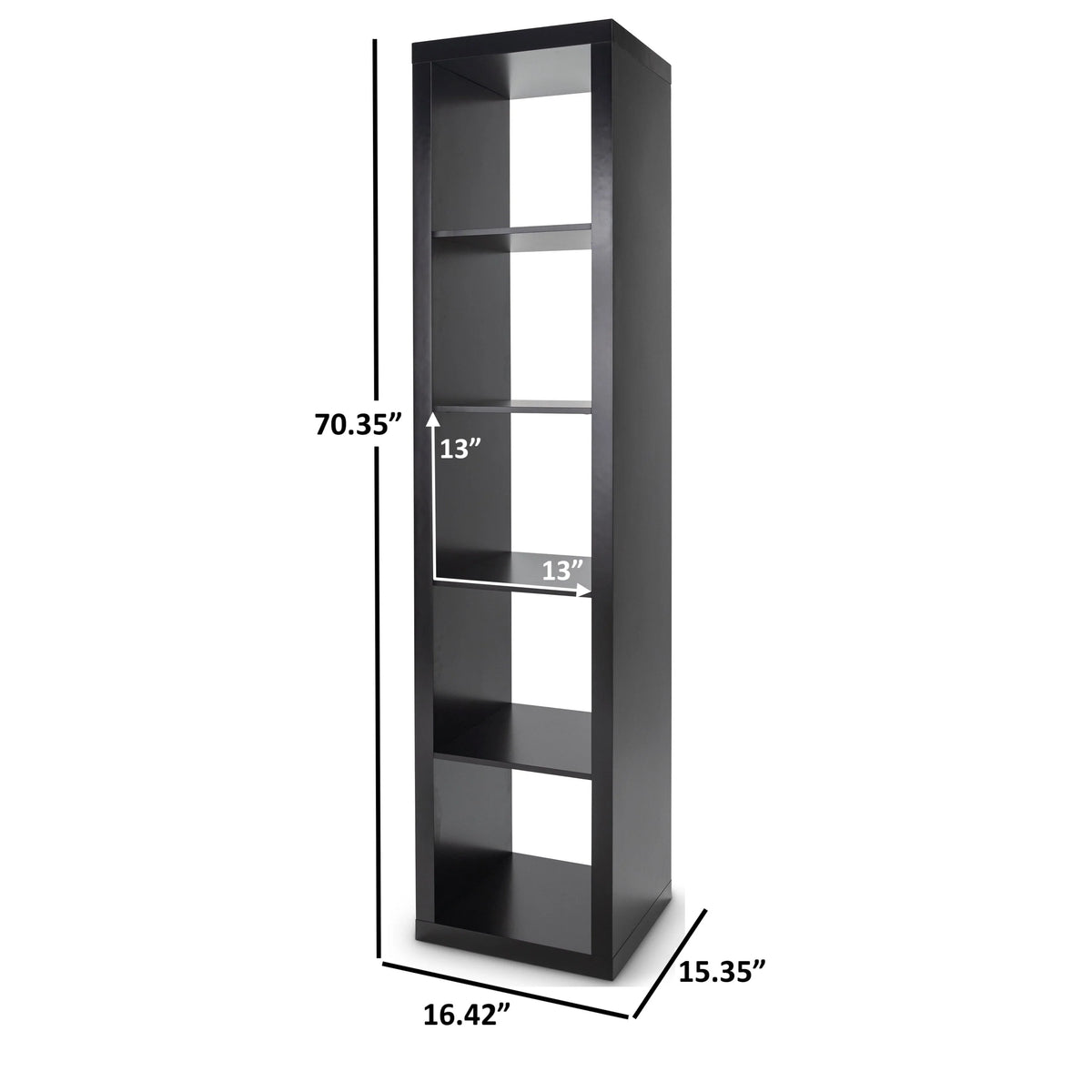Better Homes & Gardens 5-Cube Vertical Storage Organizer, Solid Black