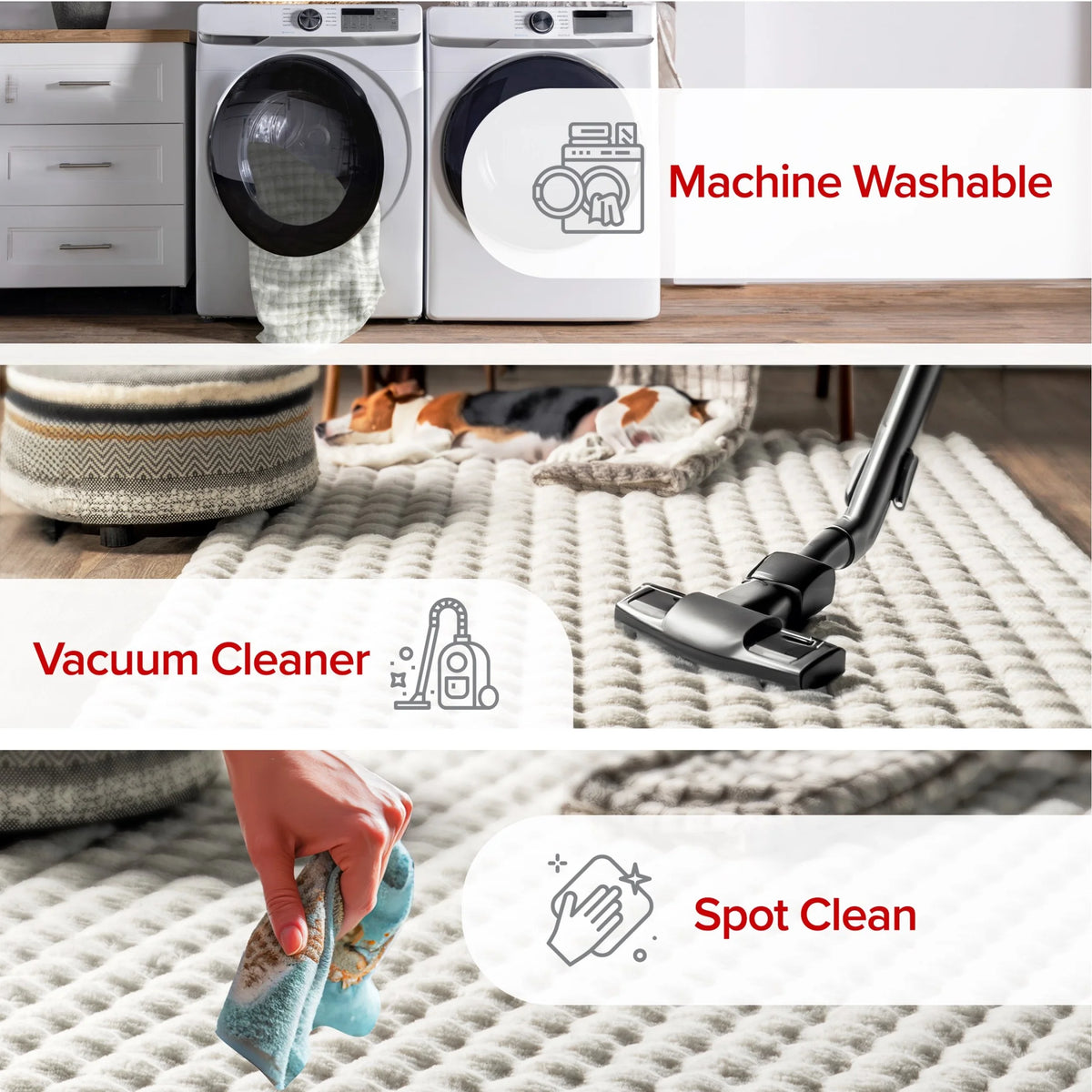 nuLOOM Jeni SuperiorWash Solid Faux Rabbit Machine Washable Area Rug, 2' 6" x 8', Runner, Jeni Grey