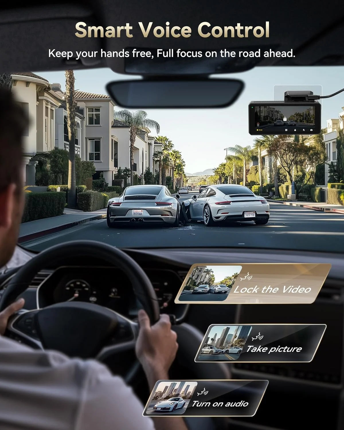 REDTIGER 4K UHD Dual IMX678 Dash Cam with Starvis 2 Night Vision, 128GB eMMC, 5.8GHz WIFI, GPS Tracking, Parking Monitor