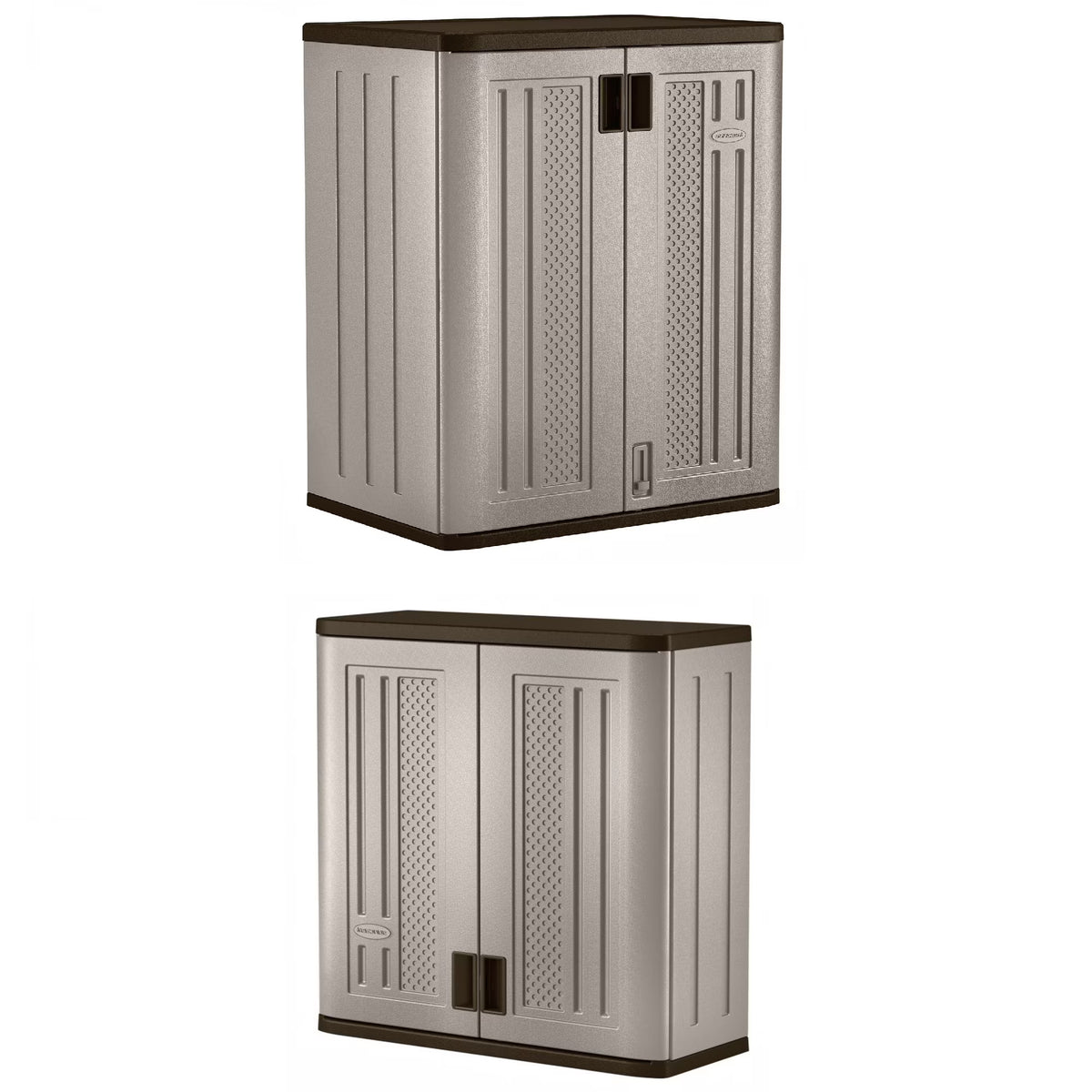 Suncast 2-Shelf Resin Base Cabinet, Platinum Metallic