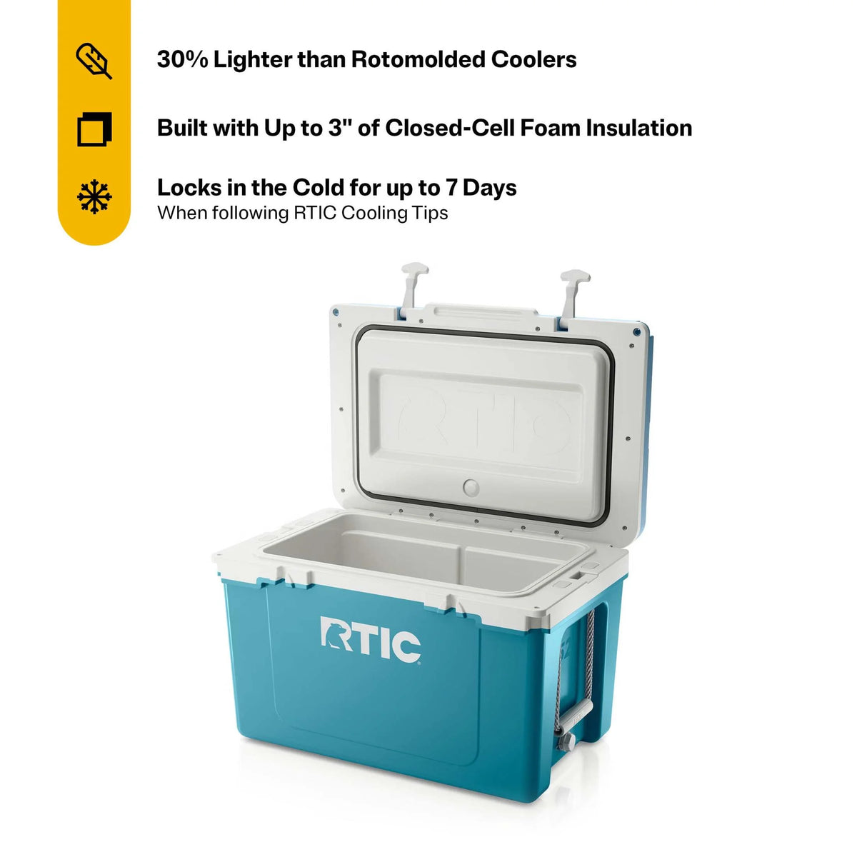 RTIC 52 QT Ultra-Light Hard-Sided Ice Chest Cooler, Fits 76 Cans, Trailblazer