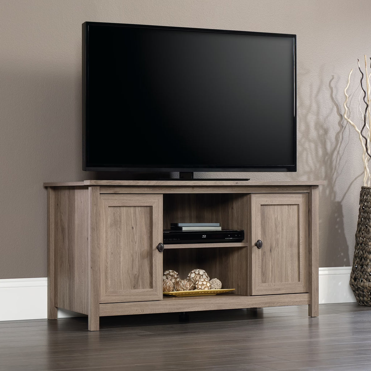 Sauder County Line TV Stand for TV's up to 47", Salt Oak Finish