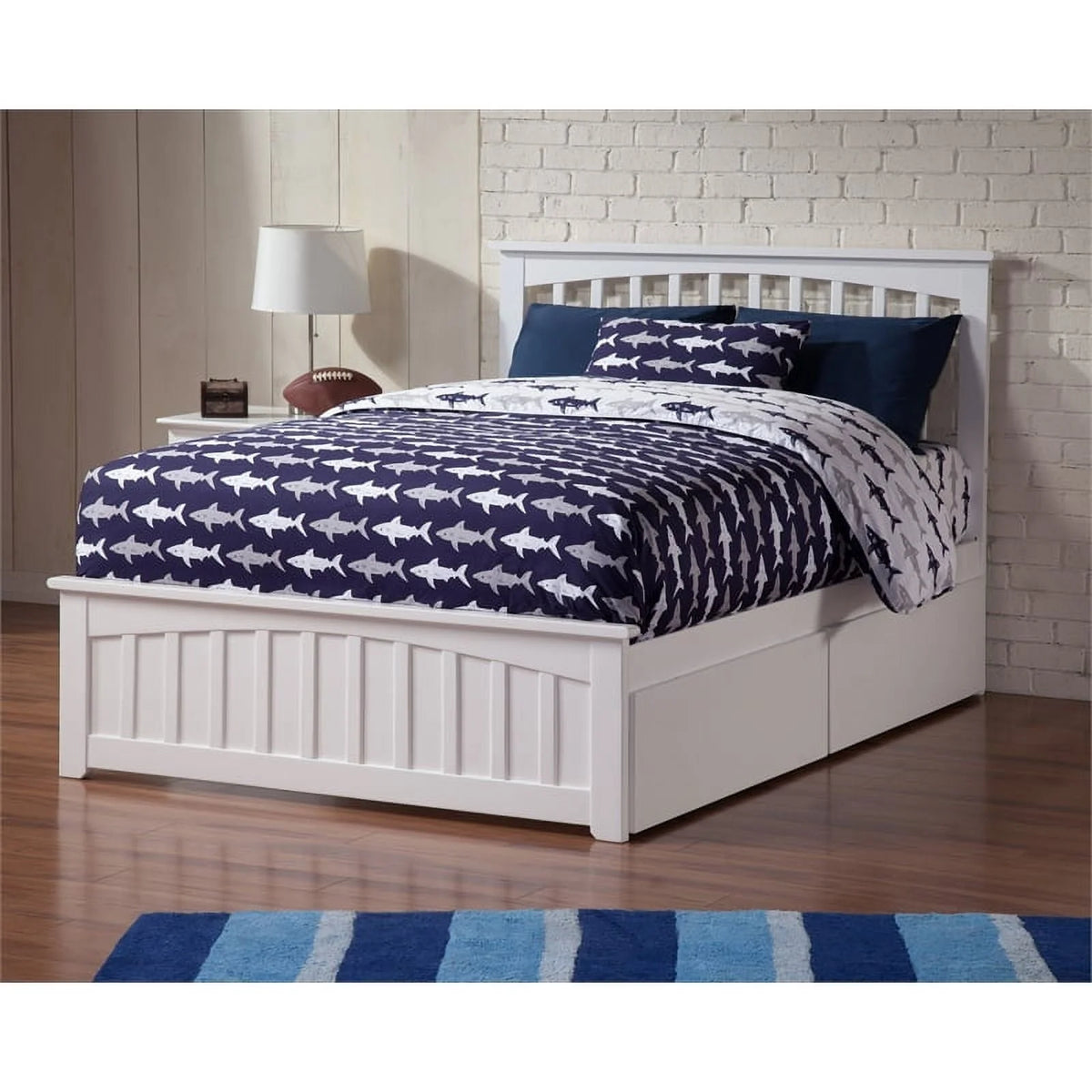 Leo & Lacey Urban Full Storage Platform Bed in White