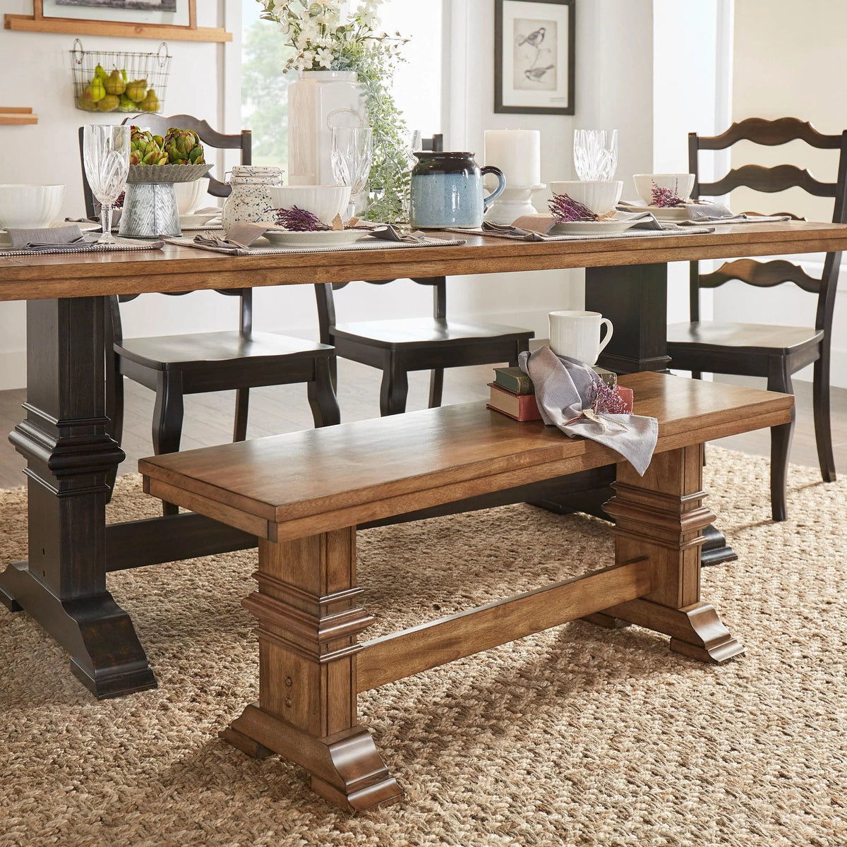 Weston Home Wooden Bench, Oak