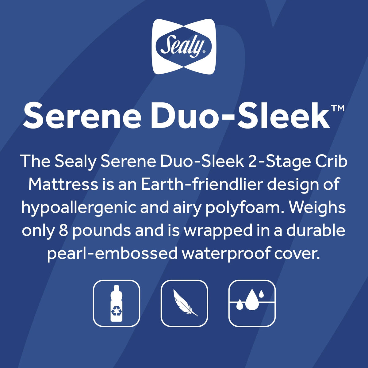 Serene Duo-Sleek Crib Mattress, 2-Stage Foam Baby Mattress, Toddler Mattress, Waterproof