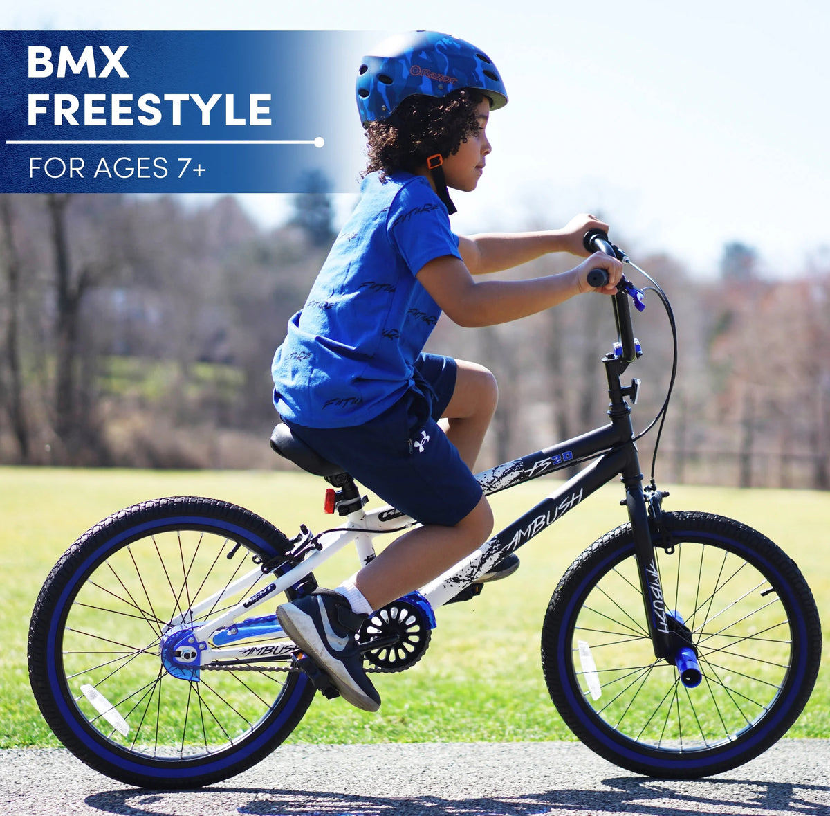 20" Kent Ambush BMX Bicycle, 20" Wheels, Child Ages 7-14 Years, Blue