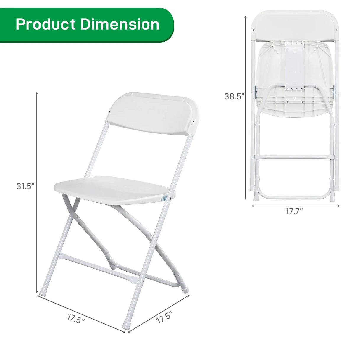 Winado 6 Pack Plastic Folding Chairs Wedding Party Event Chair White