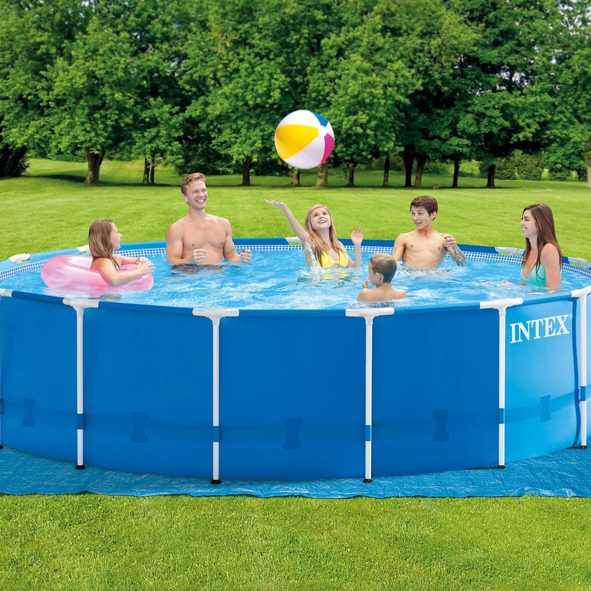 Intex 15' x 48" Metal Frame Above Ground Pool with Filter Pump
