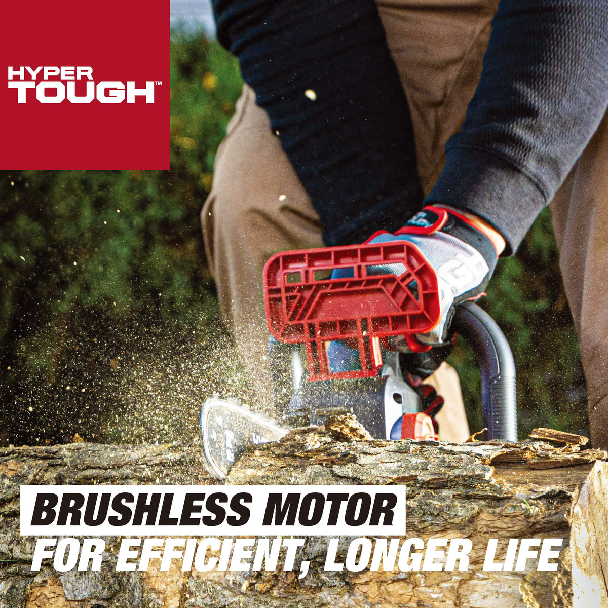 Hyper Tough 20V 4.0Ah Battery Powered 12in Brushless Chainsaw,  HT22-401-03-03