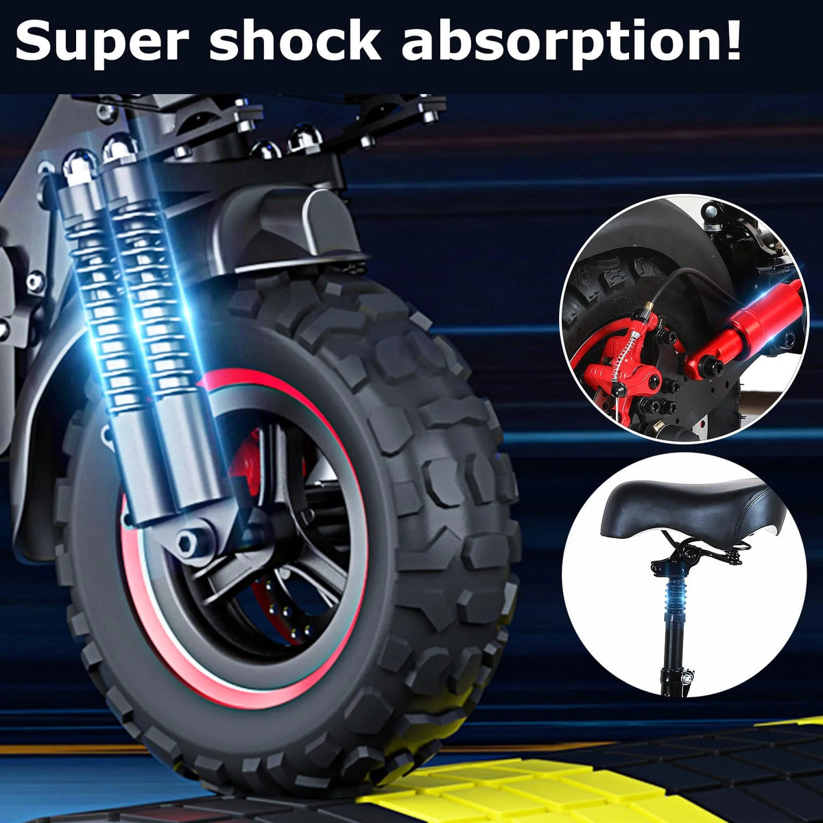 MIWEN 11'' Offroad Electric Scooter for Adult with Seat��1200W Motor up to 34MPH,30-34Miles Long Range Fast Electricscooter��48V 21Ah Foldable Escooter