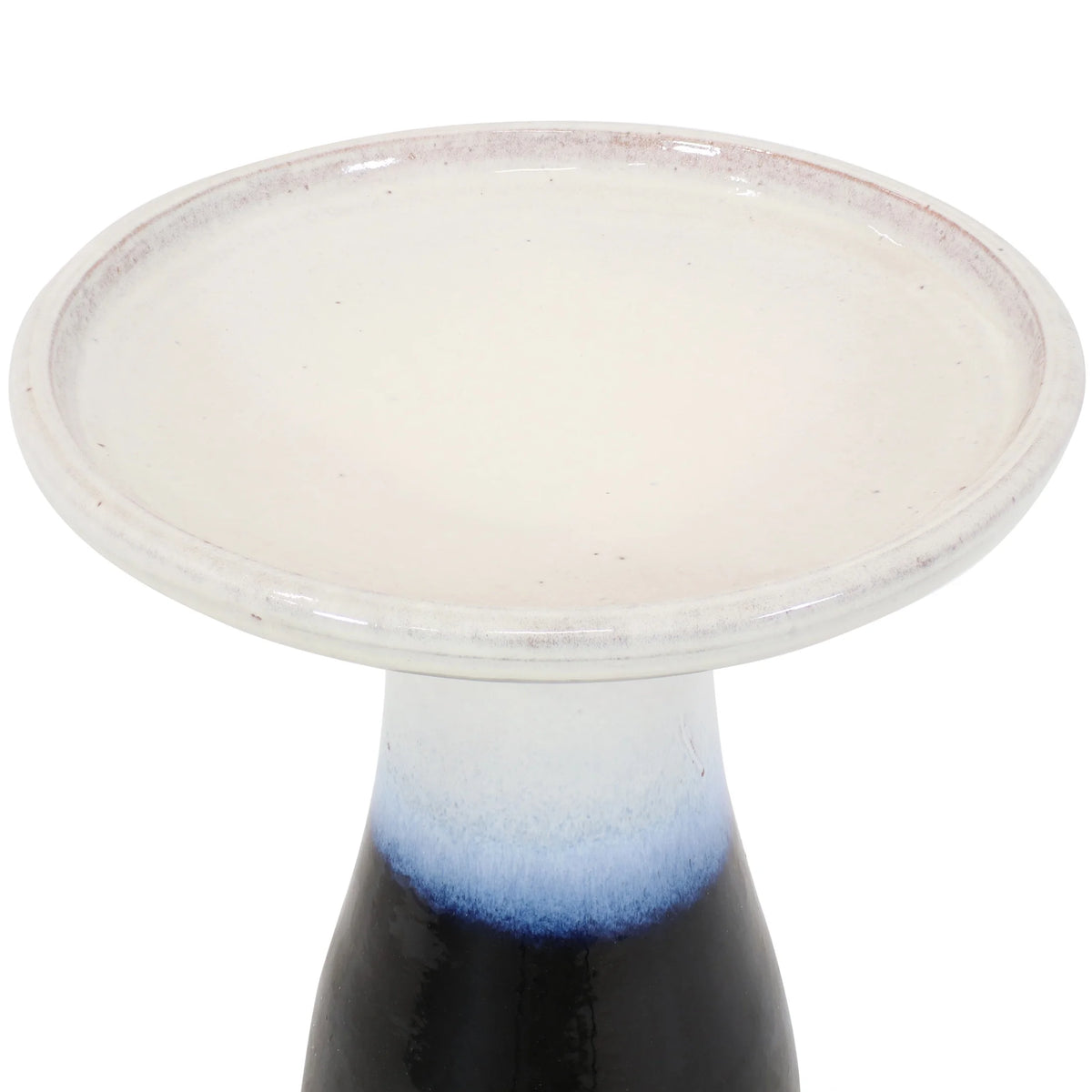 Sunnydaze Freestanding Ceramic Outdoor Bird Bath, Glazed, UV-Resistant Galaxy Blue Finish