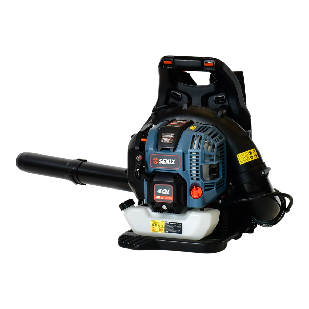 SENIX 49 Cc 4-Cycle Gas Powered Backpack Leaf Blower, up To 600 cfm and 200 mph, BLB4QL-M