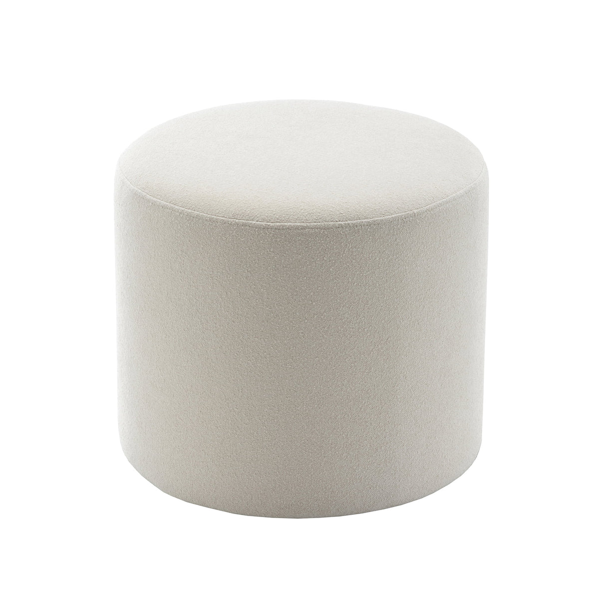 Wovenbyrd Round Pouf Ottoman with Foam Core, Gray �C Perfect for Living Room or Bedroom