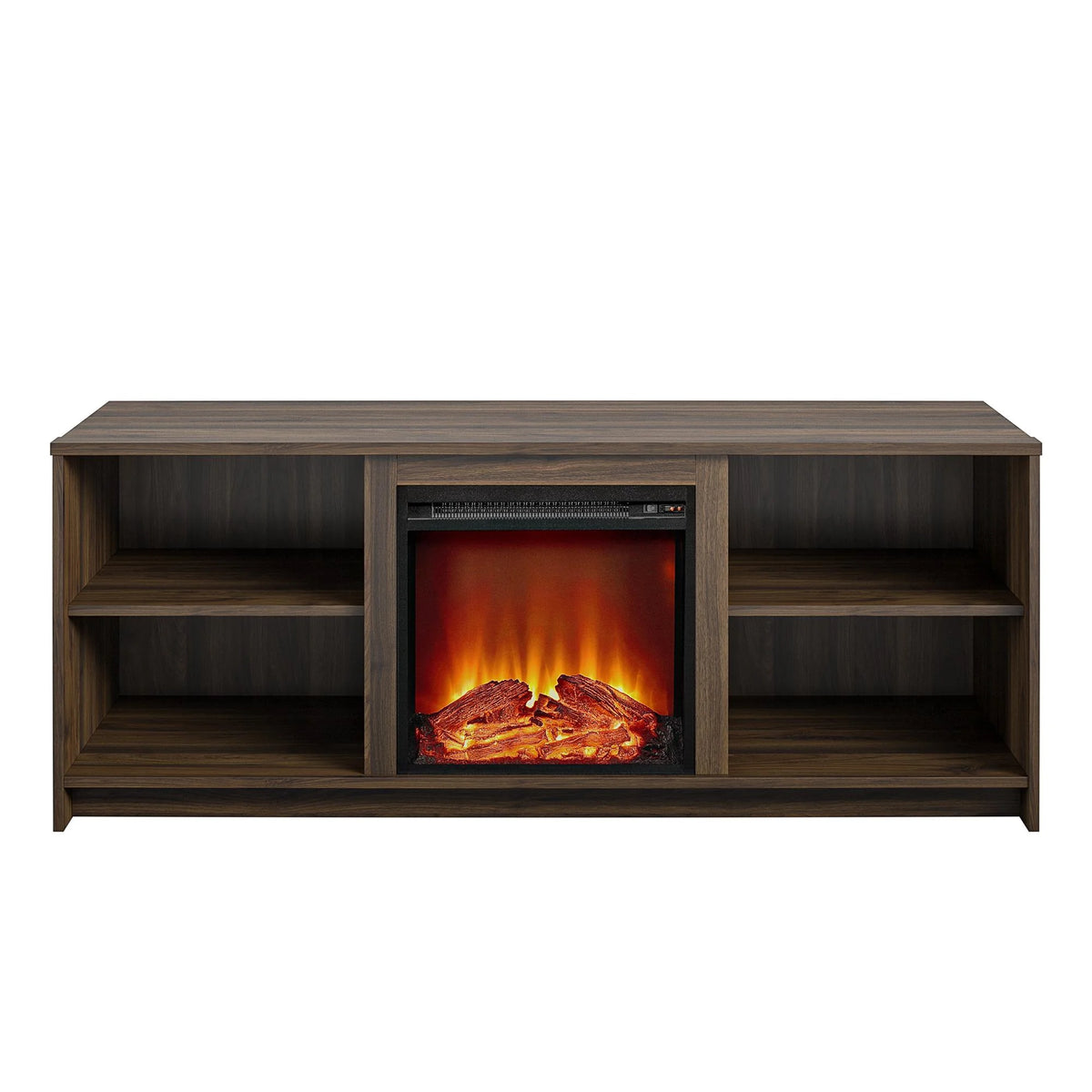 Mainstays Fireplace TV Stand for TVs up to 65", Black Oak