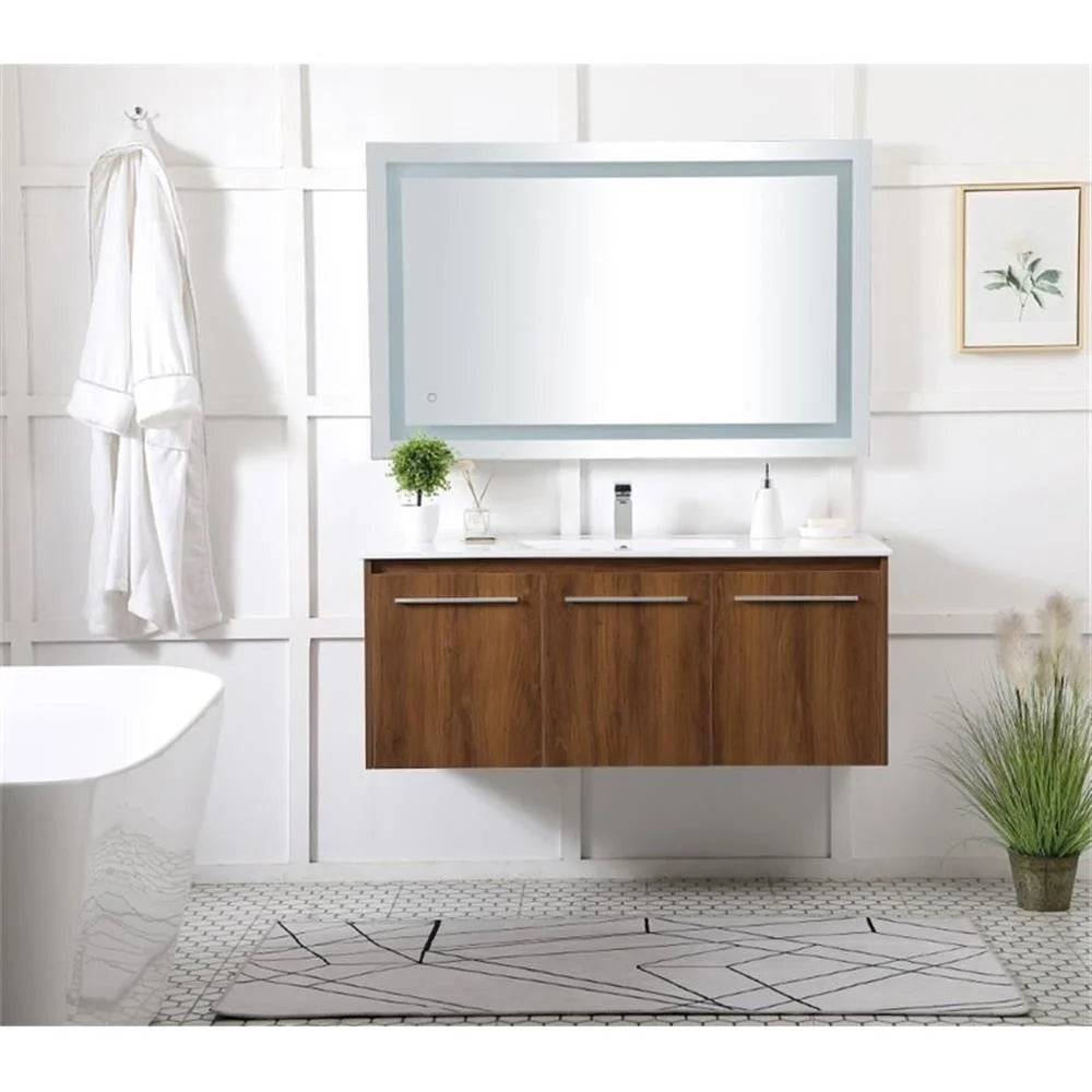 Elegant Kitchen and Bath 48 Inch  Single Bathroom Floating Vanity In Concrete Grey