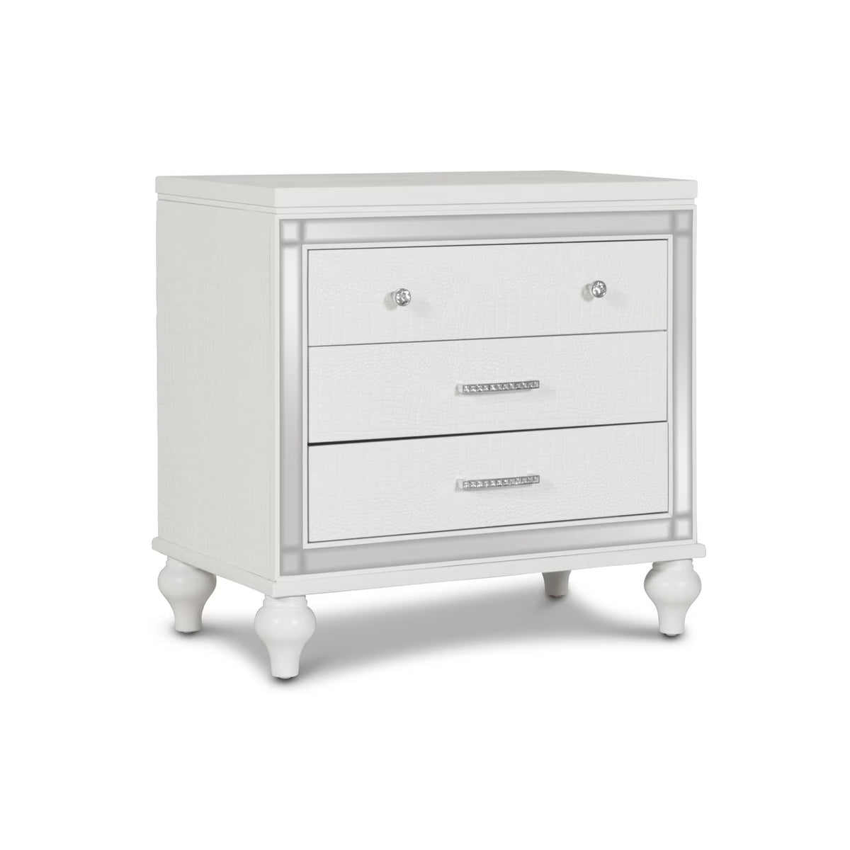 New Classic Furniture Valentine Solid Wood 3-Drawer Nightstand in White
