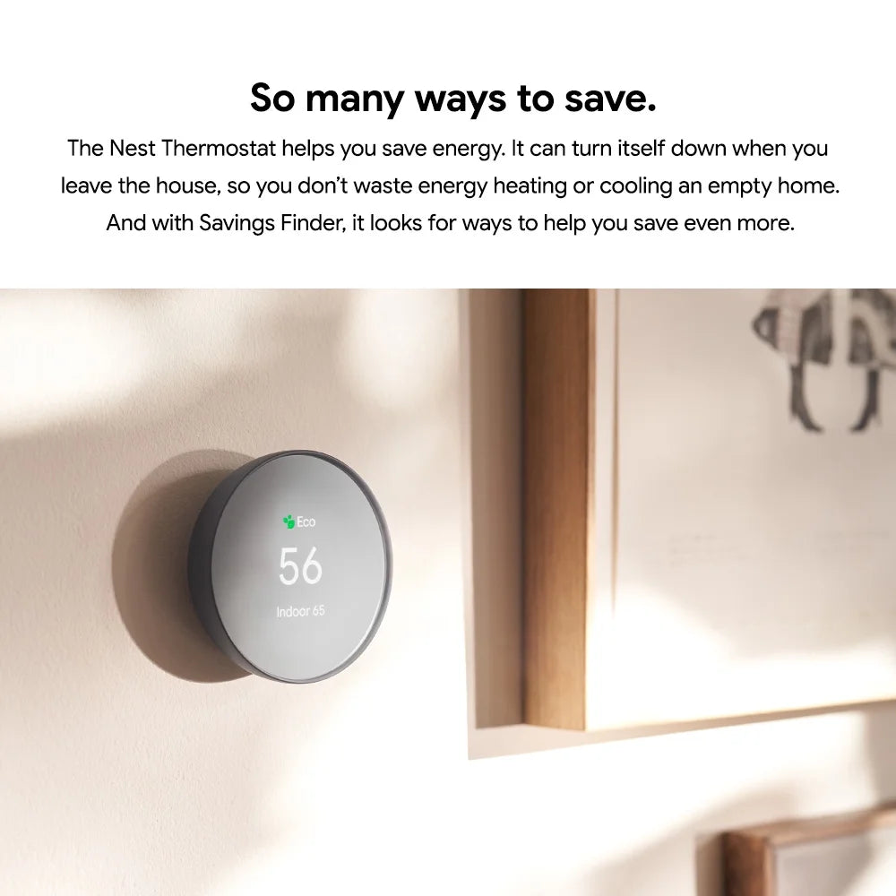 Google Nest  Thermostat - Smart Programmable Wi-Fi GA01334-US - Snow