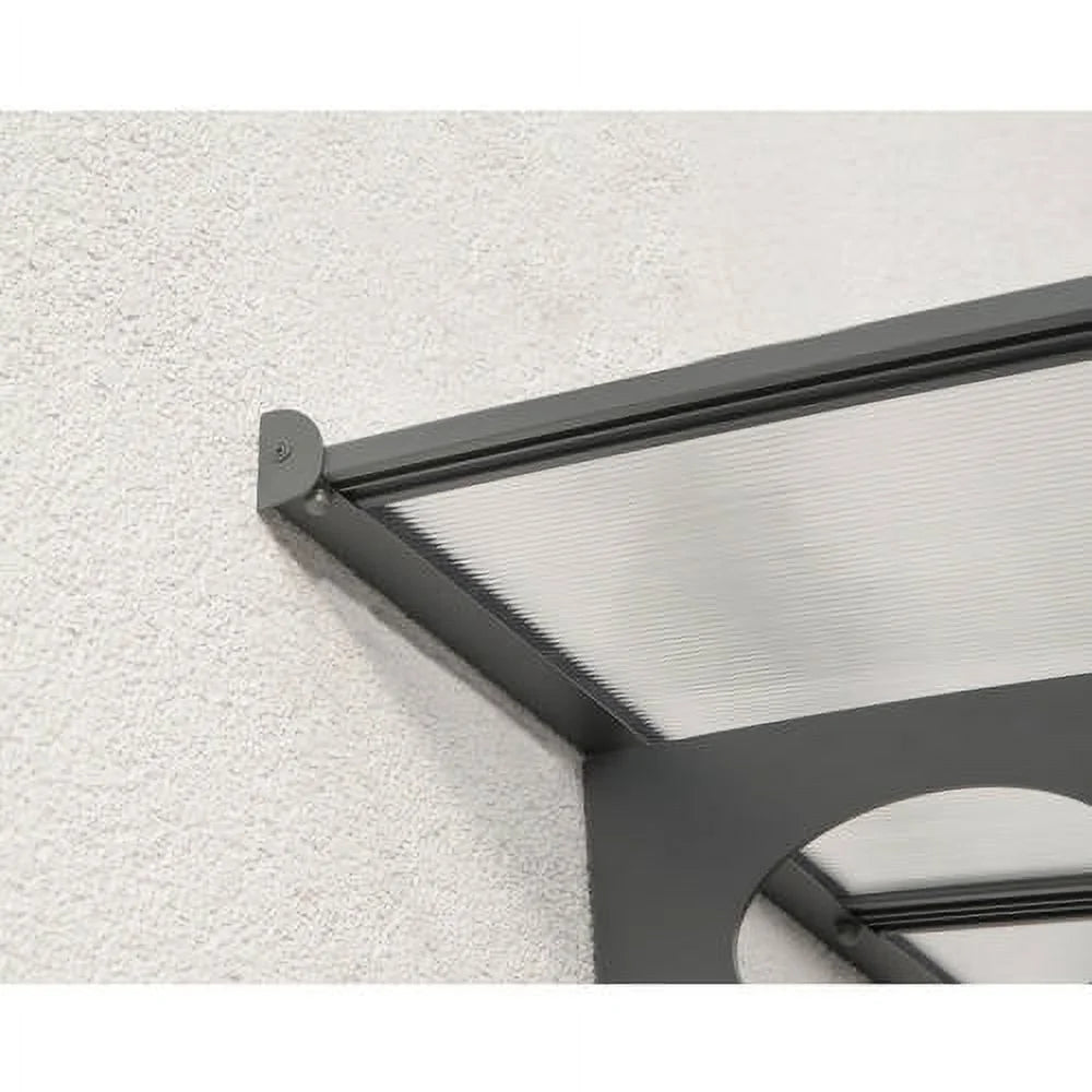 Palram - Canopia Herald 6690 22' x 5' Polycarbonate/Galvanized Steel Awning - Gray/Mist