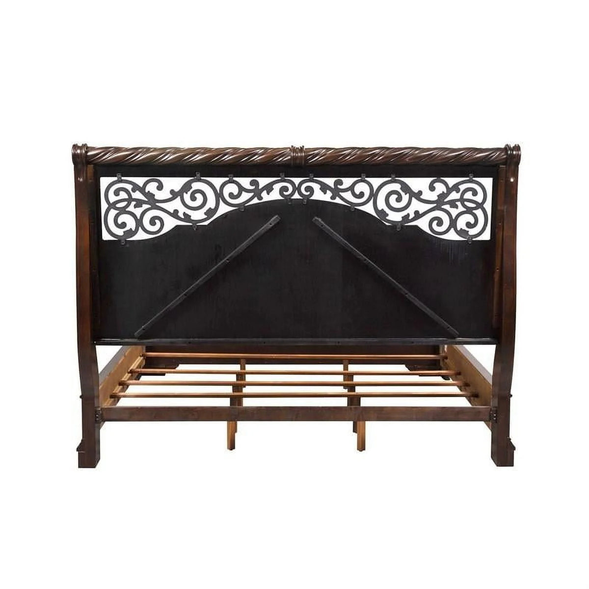 Home Square 2-Piece Set with Night Stand and King Sleigh Bed in Mahogany